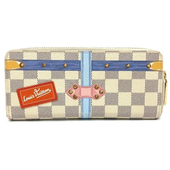 LOUIS VUITTON N60109 Damier Azul Summer Trunk Portefeuille Clemence Wallet - Picture 2 of 15